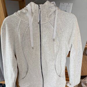 Lululemon PLUSH Scuba Hoodie- Heathered White Size 6